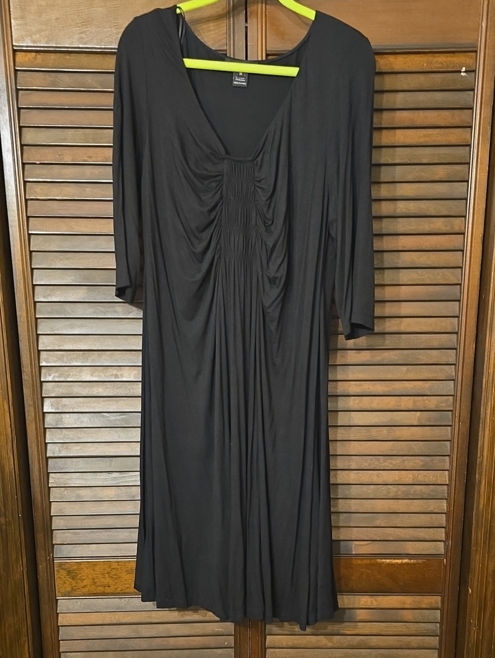 Karen Kane Black Midi Dress with Ruched Front